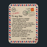 Imán Son Gift | Letter To My Son Love From Mom<br><div class="desc">Son Gift | To My Son Always Wrap Yourself Up In This And Consider It A Big Hug Love From Mom</div>