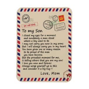 Imán Son Gift   Letter To My Son Love From Mom
