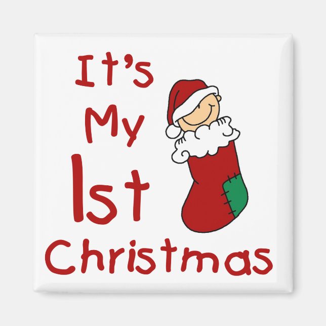 Imán Son mis camisetas y regalos de primer Navidad (Frente)