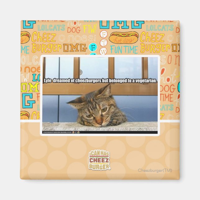 Imán Soñando con hamburguesas de queso (Frente)