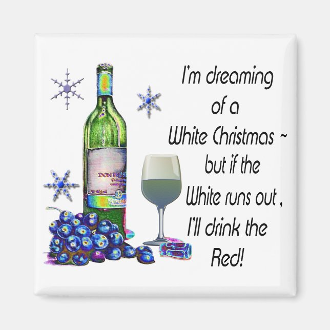 Imán Soñando con las Navidades Blancas, un divertido im (Frente)