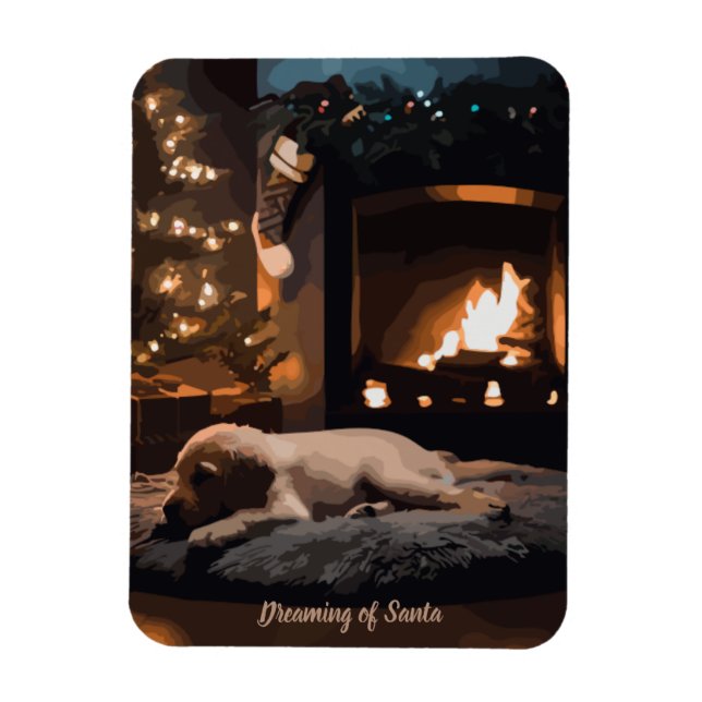 Imán Soñando con Santa (Vertical)