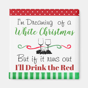 Imán Soñando con un Navidad blanco tomando humor