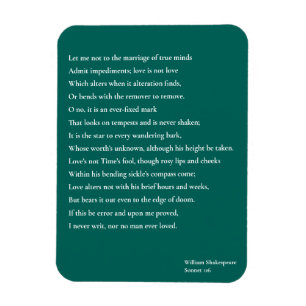 Imán Soneto 116Let yo no a la boda de mentes verdaderas