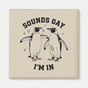 Imán Sonidos de pingüino gay suenan gay estoy en vintag