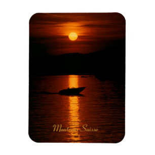 Imán Sonnenuntergang Montreux Schweiz Flexi Magnet