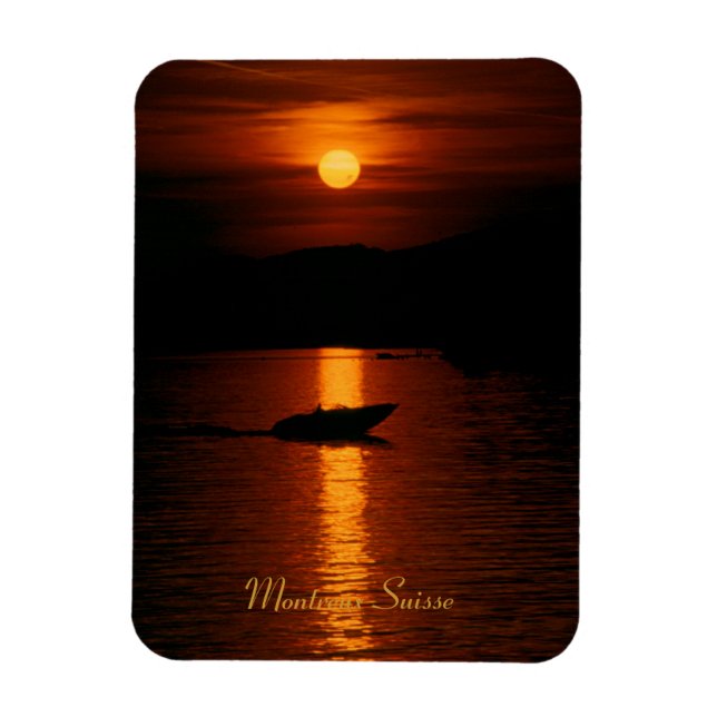 Imán Sonnenuntergang Montreux Schweiz Flexi Magnet (Vertical)