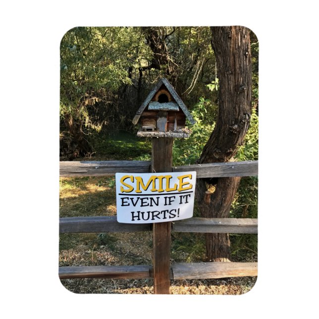 Imán Sonríe aunque duele, Rótulo gracioso (Vertical)