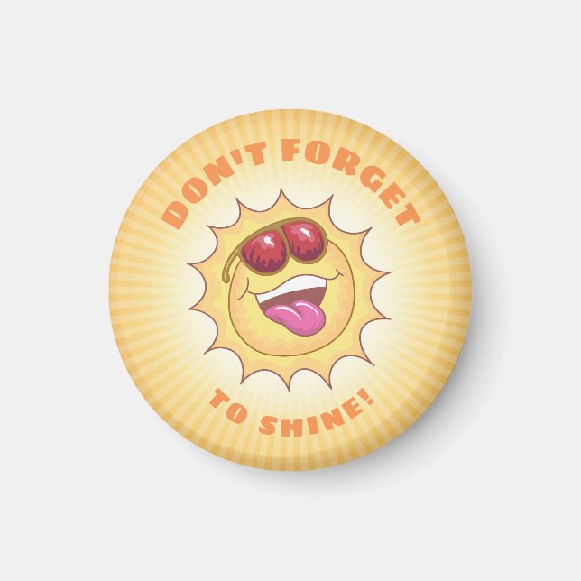 Imán Sonriendo sol con firmeza (Frente)