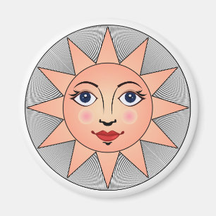 Imán Sonriente cara solar   Símbolo de astronomía