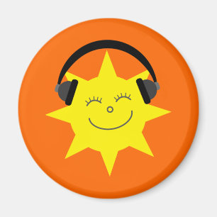 Imán sonriente enrrollado del naranja del sol de