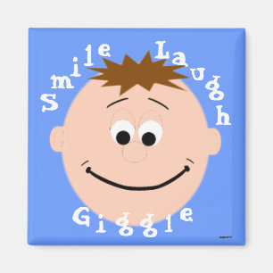 Imán Sonriente Face Brown Hair Boy