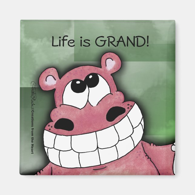 Imán Sonriente Hippo-Rosa (Frente)