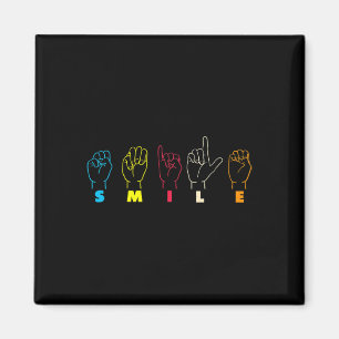 Imán Sonrisa ASL Alphabet American Sing Language ASL Te