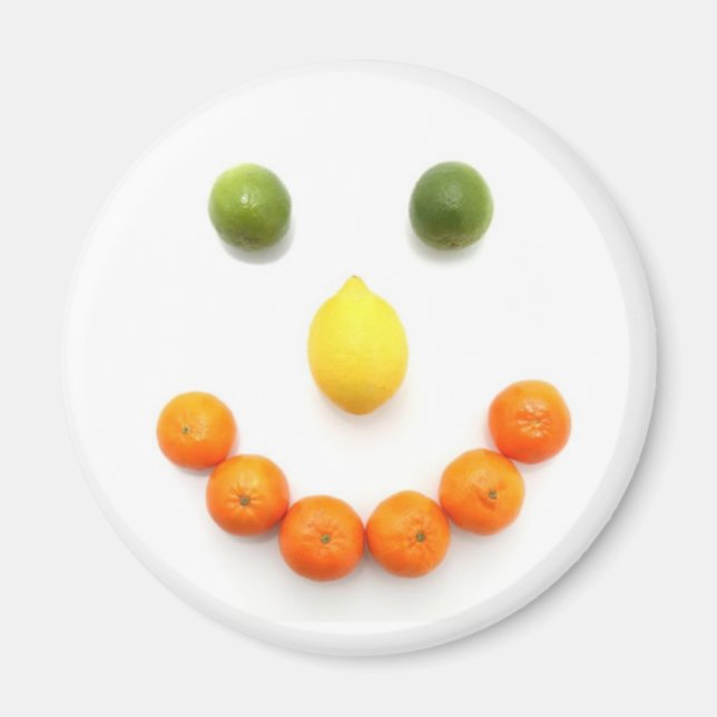 Imán Sonrisa de cítricos con fruta (Frente)