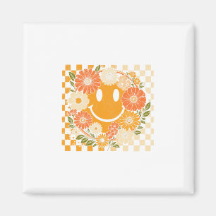 Imán Sonrisa de cuadros de otoño floral Halloween Día d