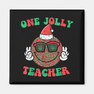 Imán Sonrisa de Navidad Paz Alegre Profesor Retro Xmas