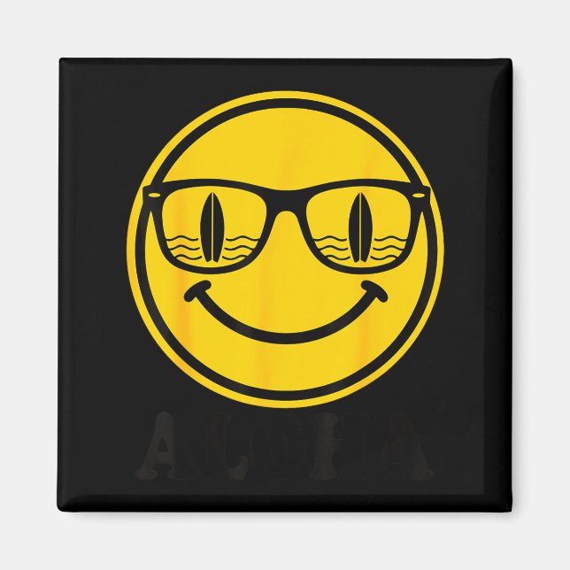 Imán Sonrisa de surf aloha gafas de sol reflejo de tabl (Frente)