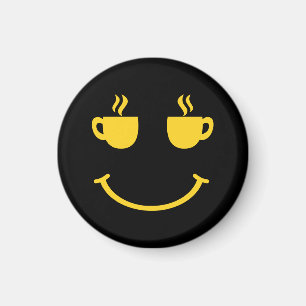 Imán Sonrisa en la copa de café