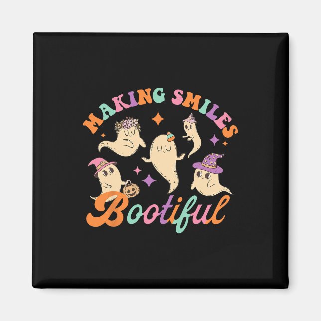 Imán Sonrisas Bootious Funny Ghost Dentist Halloween De (Frente)