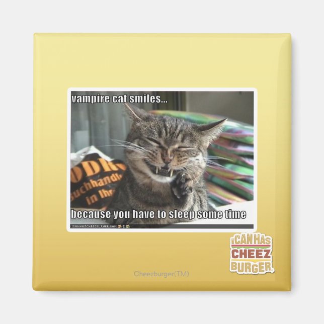 Imán sonrisas de gato vampiro (Frente)