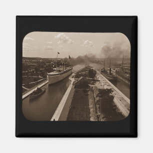 Imán Soo Locks Magic Lantern Slide Sepia