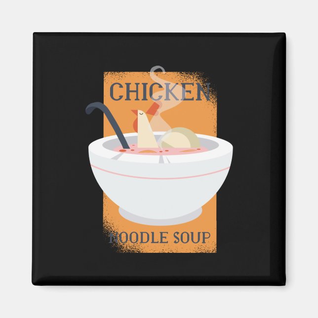 Imán Sopa de fideos de pollo (Frente)