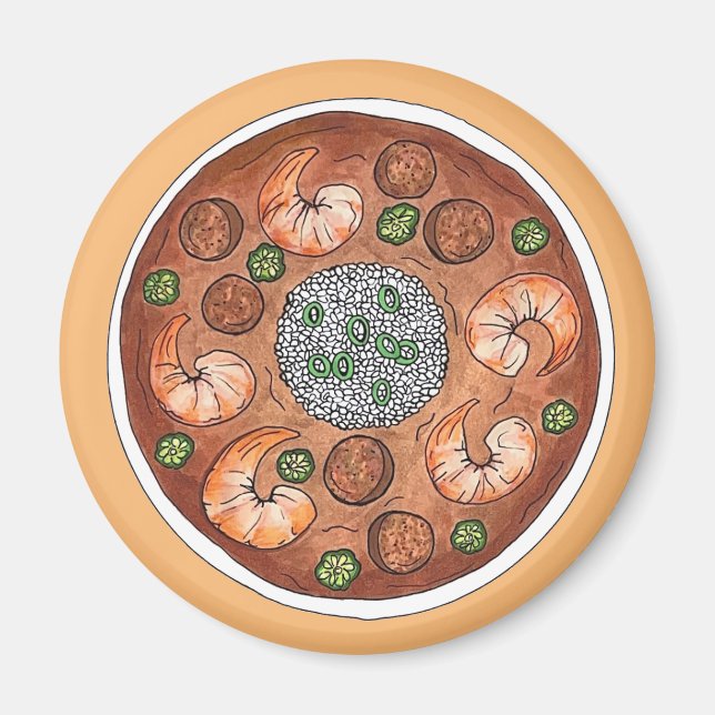 Imán Sopa gumbo Louisiana LA New Orleans NOLA Food (Frente)