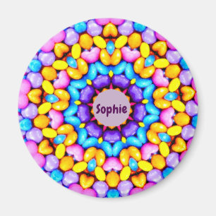 Imán SOPHIE ~ Fractal del patrón de Pascua personalizad