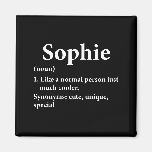 Imán Sophie Name Definition Funny D  (Frente)