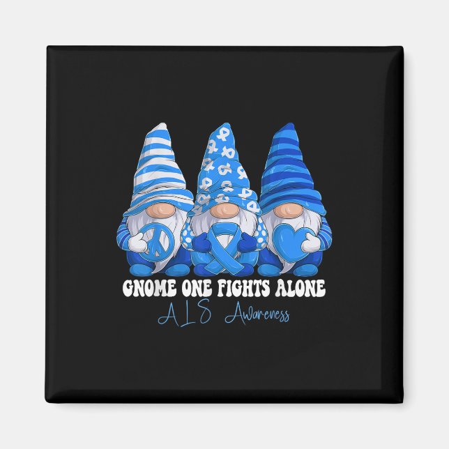 Imán Soporte de Gnomías de Cinta Azul Mes de Conciencia (Frente)