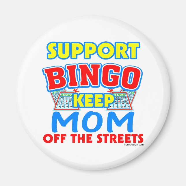 Imán Soporte para Bingo Mom (Frente)