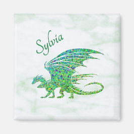 Imán Sorprendente Dragón Verde Mosaico Personal