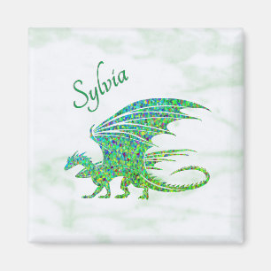 Imán Sorprendente Dragón Verde Mosaico Personal