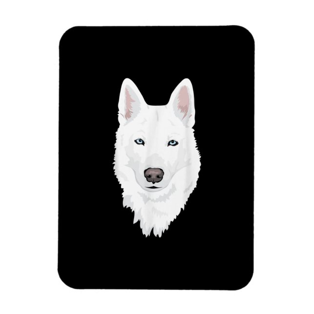 Imán Sorprendente Husky Siberiano Blanco - Nieve blanca (Vertical)