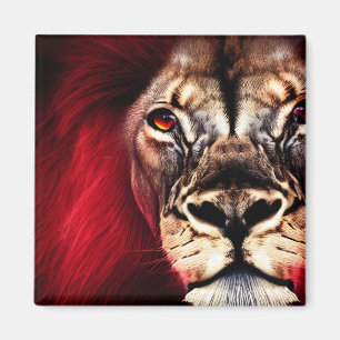 Imán Sorprendente león masculino salvaje