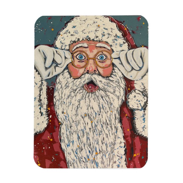 Imán Sorprendido Papá Noel (Vertical)