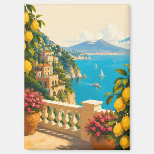 Imán Sorrento Italia Limones Viaje Vintage