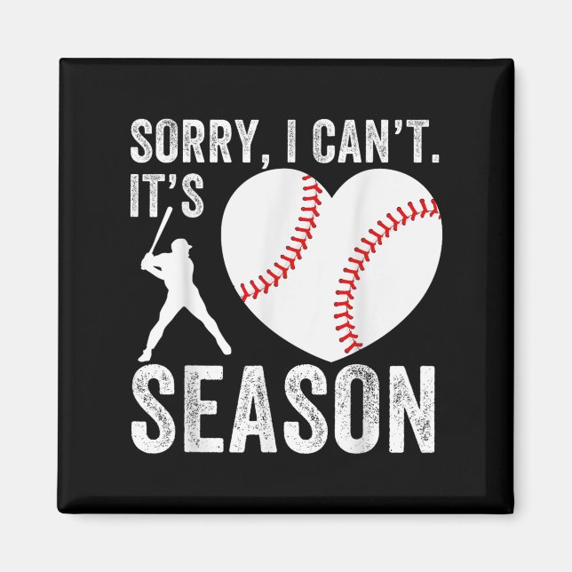 Imán Sorry I Can't Its Baseball Season Baseball Player  (Frente)