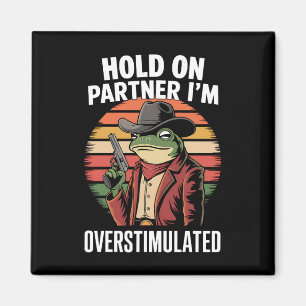 Imán Sostener a la pareja soy una rana de vaquero sobre