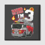 Imán Sound The Alarm I'm 3 Firefighter Square<br><div class="desc">Sound The Alarm I'm 3 Fire Engine Firefighter 3rd Birthday Family design Gift Square Magnet Classic Collection.</div>