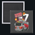 Imán Sound The Alarm I'm 7 Firefighter Square<br><div class="desc">Sound The Alarm I'm 7 Fire Engine Firefighter 7th Birthday Family design Gift Square Magnet Classic Collection.</div>