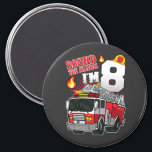Imán Sound The Alarm I'm 8 Firefighter Circle Magnet<br><div class="desc">Sound The Alarm I'm 8 Fire Engine Firefighter 8th Birthday Family design Gift Circle Magnet Classic Collection.</div>
