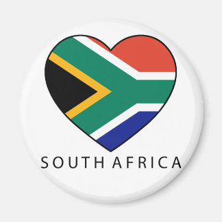 Imán South Africa Heart with black SOUTH AFRICA