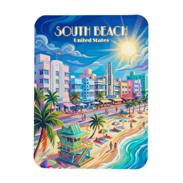 Imán South Beach Florida (Vertical)