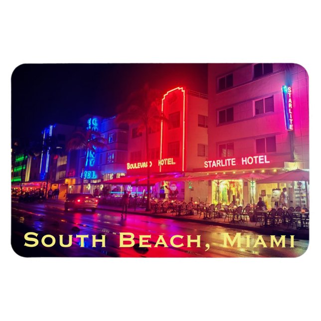 Imán South Beach, Miami, Florida Art Deco Magnet (Horizontal)