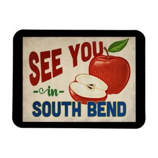Imán South Bend Indiana Apple - Viajes de época