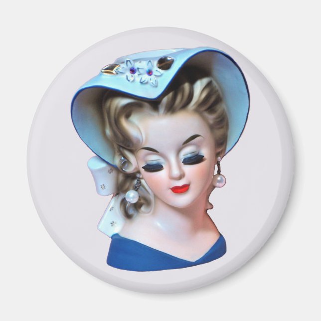 Imán Southern Belle Head Vase Bonnet Lady con actitud (Frente)