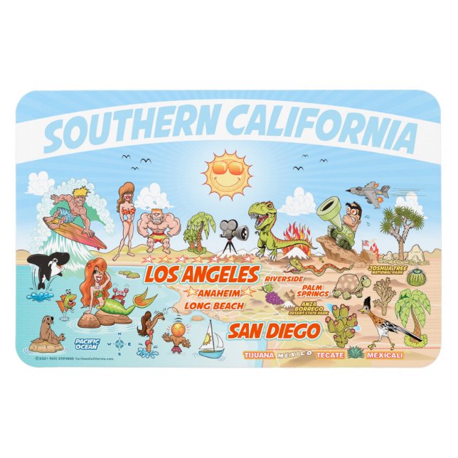 Imán Southern California Beach Paradise Magnet (Horizontal)