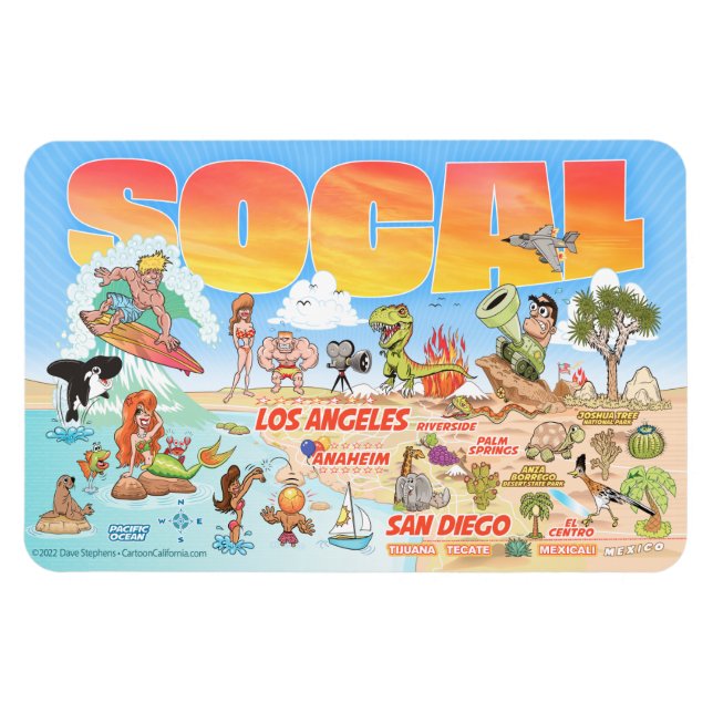 Imán Southern California Beach Paradise Magnet (Horizontal)